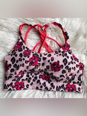 Wild Fox Sweat Sport Bra Coral Tan Size Small